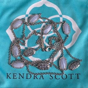 Rare Kendra Scott silver Blue Lace Agate Kellie